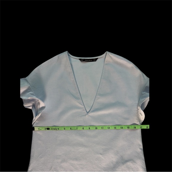 Zara Light Blue Ruffle Sleeve Dress — Size 0 - Picture 8 of 9